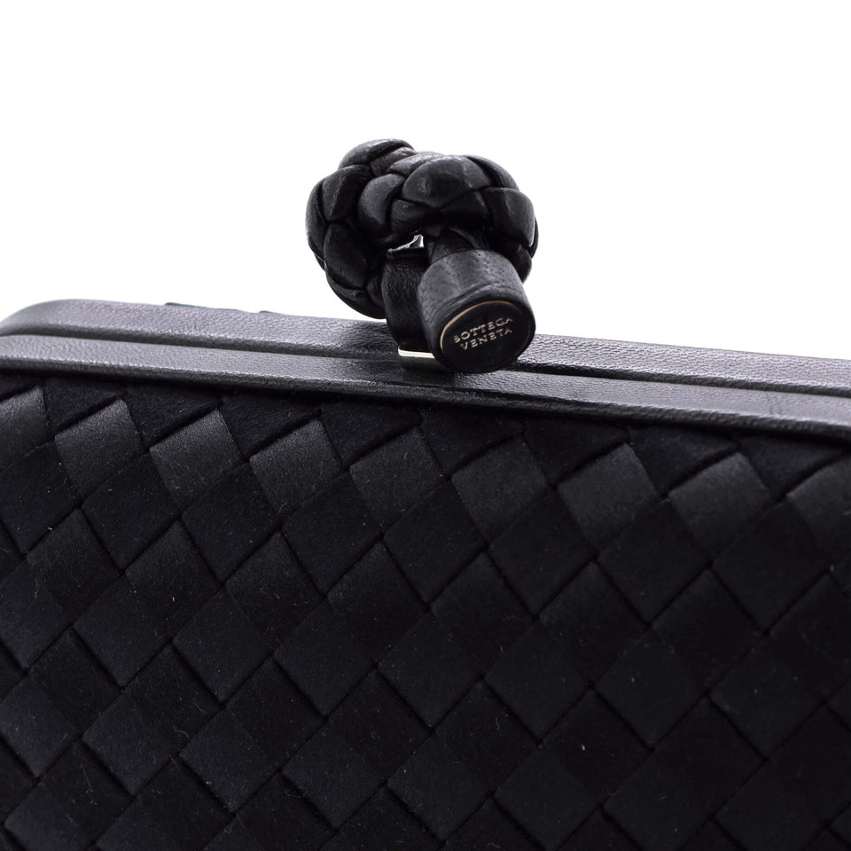 Box Knot Clutch Intrecciato Satin Small