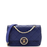 CHANEL Bicolor CC Chain Flap Bag Quilted Calfskin Small