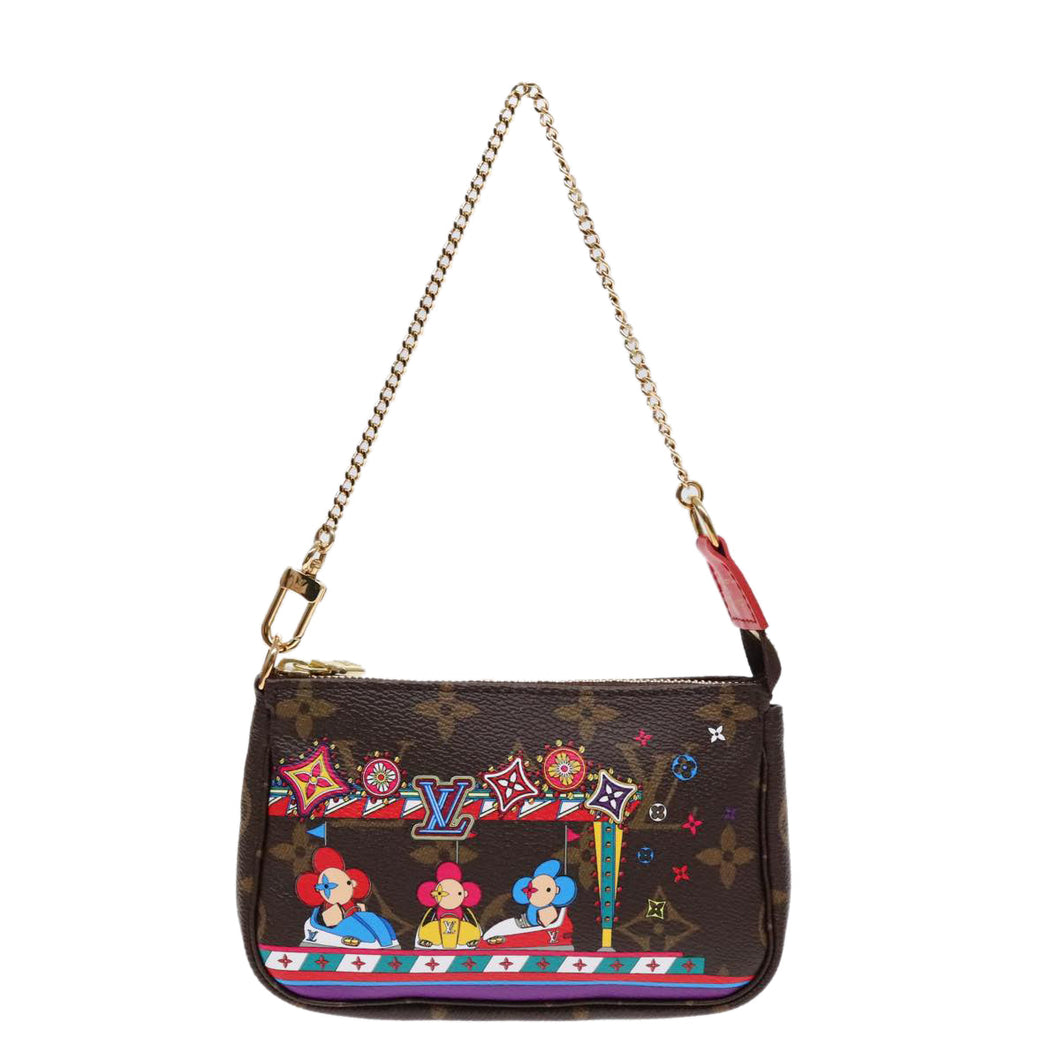 Louis Vuitton Mini Pochette Accessoires  Canvas Clutch Bag