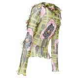 Christian Dior Galliano Vintage Silk Ruffle Wrap Blouse