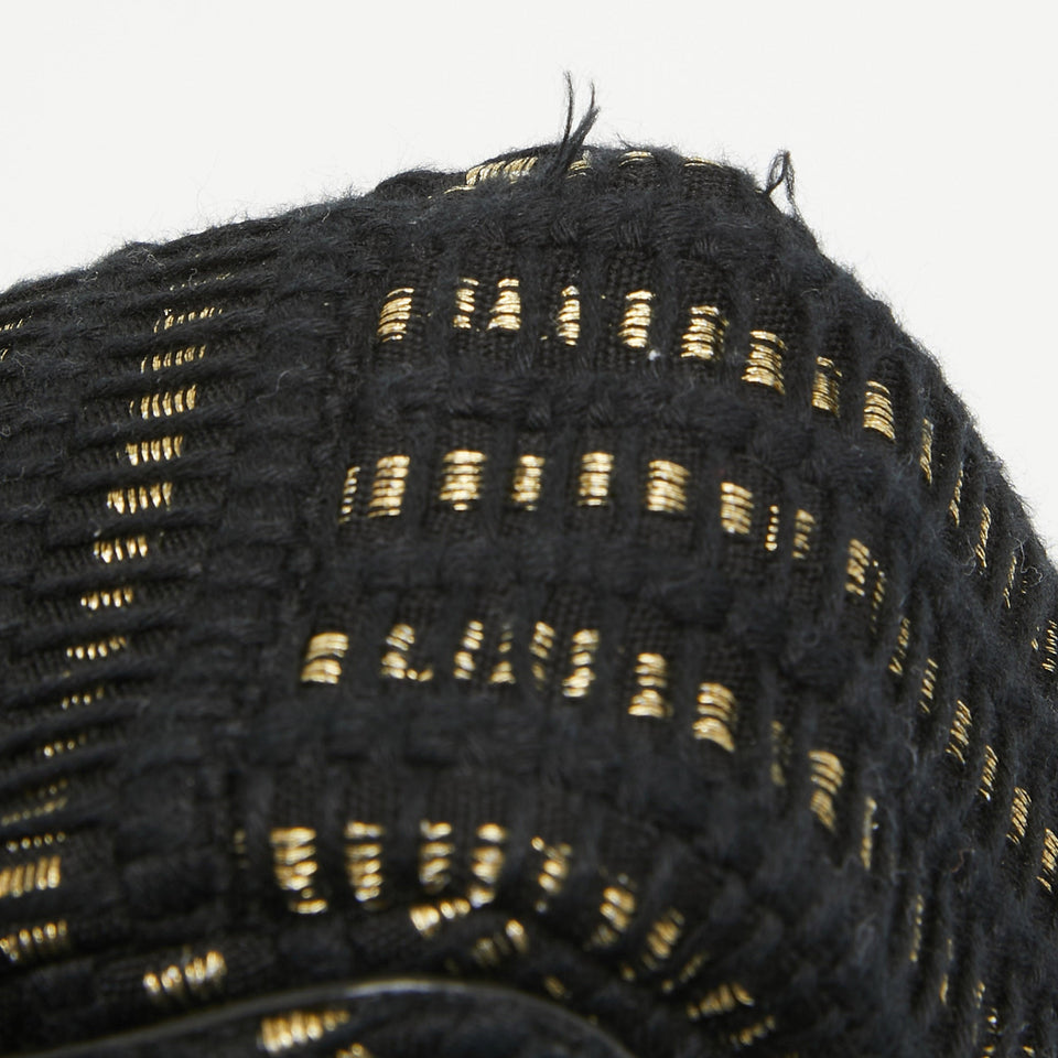Dior Black/gold Embroidered Fabric Small Caro Shoulder Bag