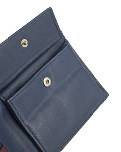 Dior Homme  Bi-Fold Wallet in Navy Blue Grained Calfskin Leather