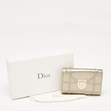 Dior Gold Leather Diorama Trifold Wallet