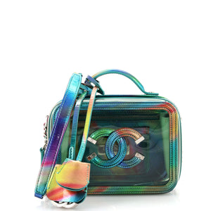 CHANEL Filigree Vanity Case PVC with Lambskin Small