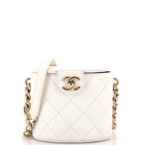 CHANEL Resin Elegant Chain Tubular Vanity Case Quilted Lambskin Small