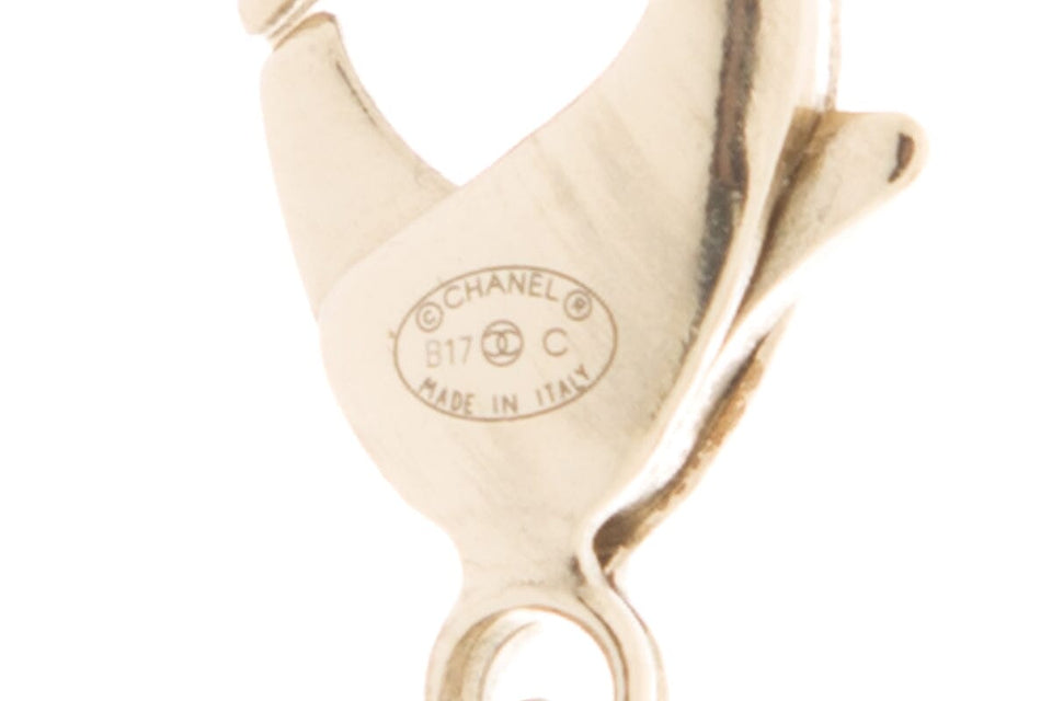 Chanel 2017 Cuba Logo Hoop Gold Necklace