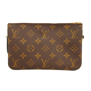 Louis Vuitton Pochette Double Zip  Canvas Clutch Bag