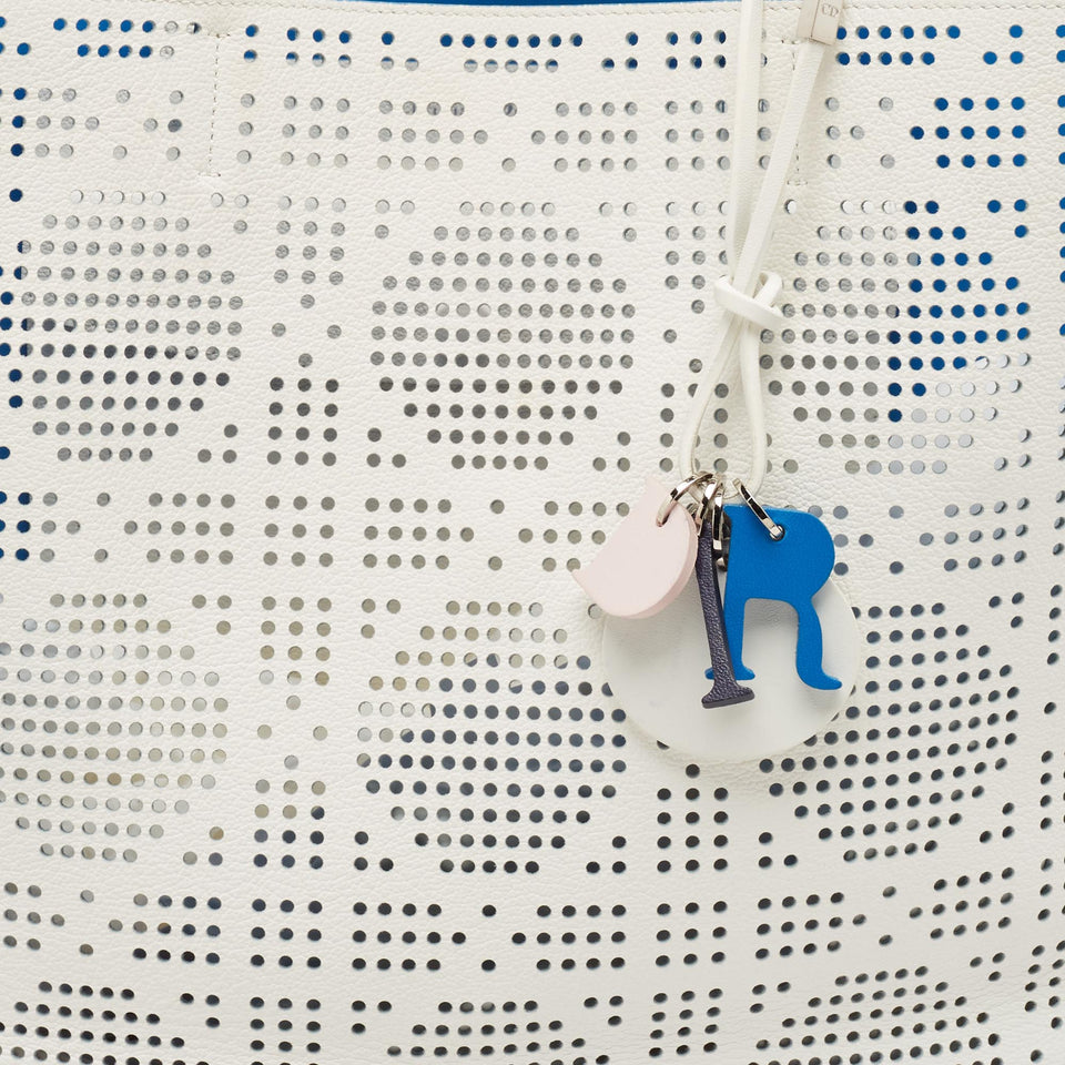Dior White Cannage Perforated Leather Dioriva Tote