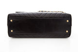 Chanel 2017/2018 Black Shiny Grained Leather "Coco Handle" Handbag W/ Gold HW