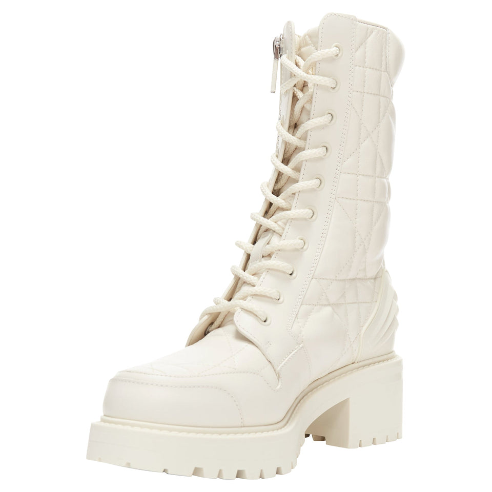 Christian Dior d-leader cannage quilted leather ankle boots