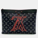 Blue Monogram Canvas Upside Down Clutch Bag