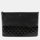 Black Leather CC Large Clutch