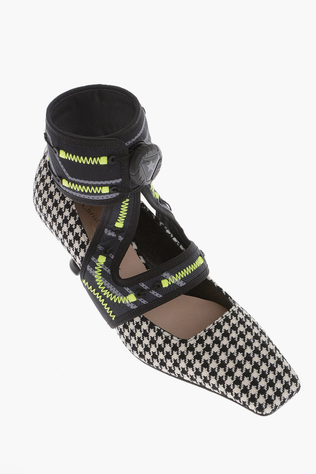 Dior Houndstooth Fabric Pumps With Trek Strap 5Cm