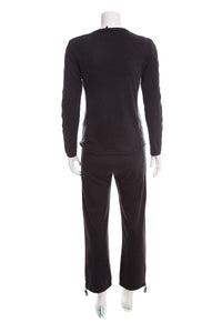 Chanel Charcoal Cotton & Cashmere Athletic Set SZ 38