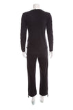 Chanel Charcoal Cotton & Cashmere Athletic Set SZ 38