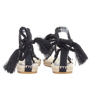 Dior Diorexpress embroidered cotton rope tie jute sandals