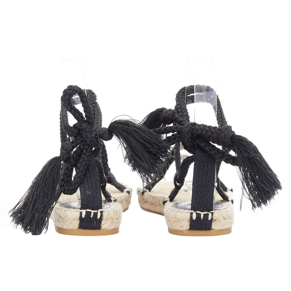 Dior Diorexpress embroidered cotton rope tie jute sandals