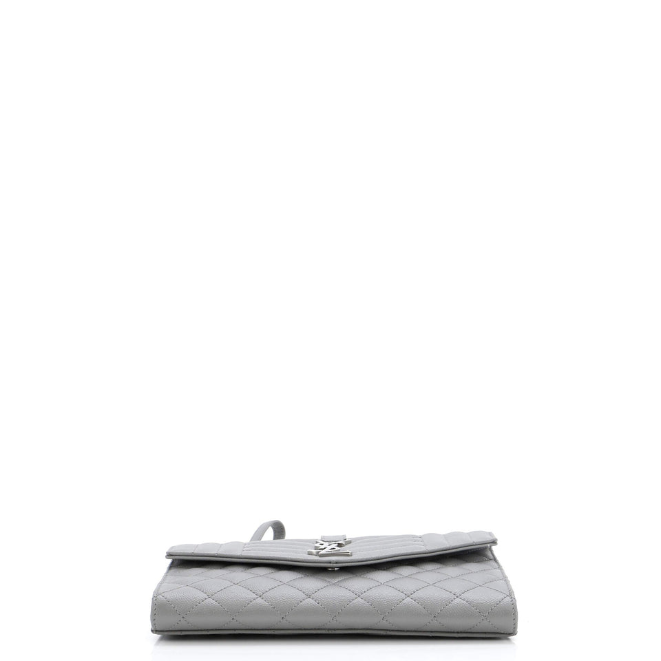 Classic Monogram Envelope Wristlet Clutch Mixed Matelasse Leather