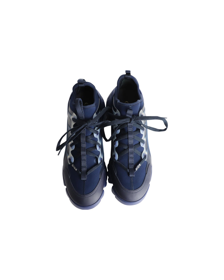 Dior D-Connect Sneakers in Navy Blue Neoprene