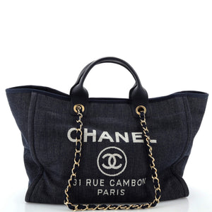 CHANEL Deauville Tote Denim Medium