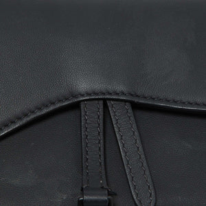 Dior Black Leather Saddle Flap Belt Bag