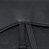 Dior Black Leather Saddle Flap Belt Bag
