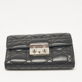 Dior Black Cannage Leather Miss Dior Compact Wallet