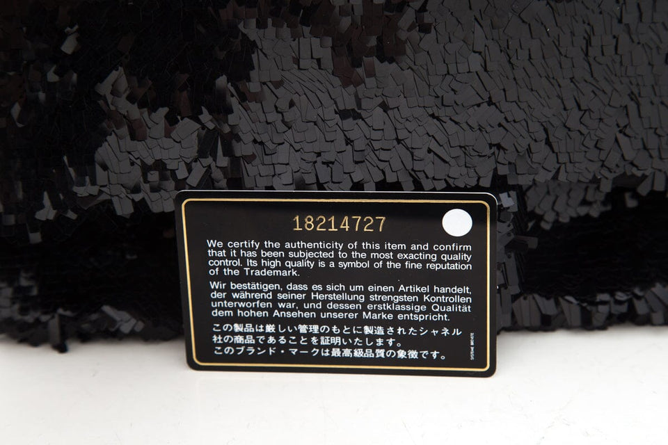 Chanel Black Sequin 2013/14 Single Flap Handbag