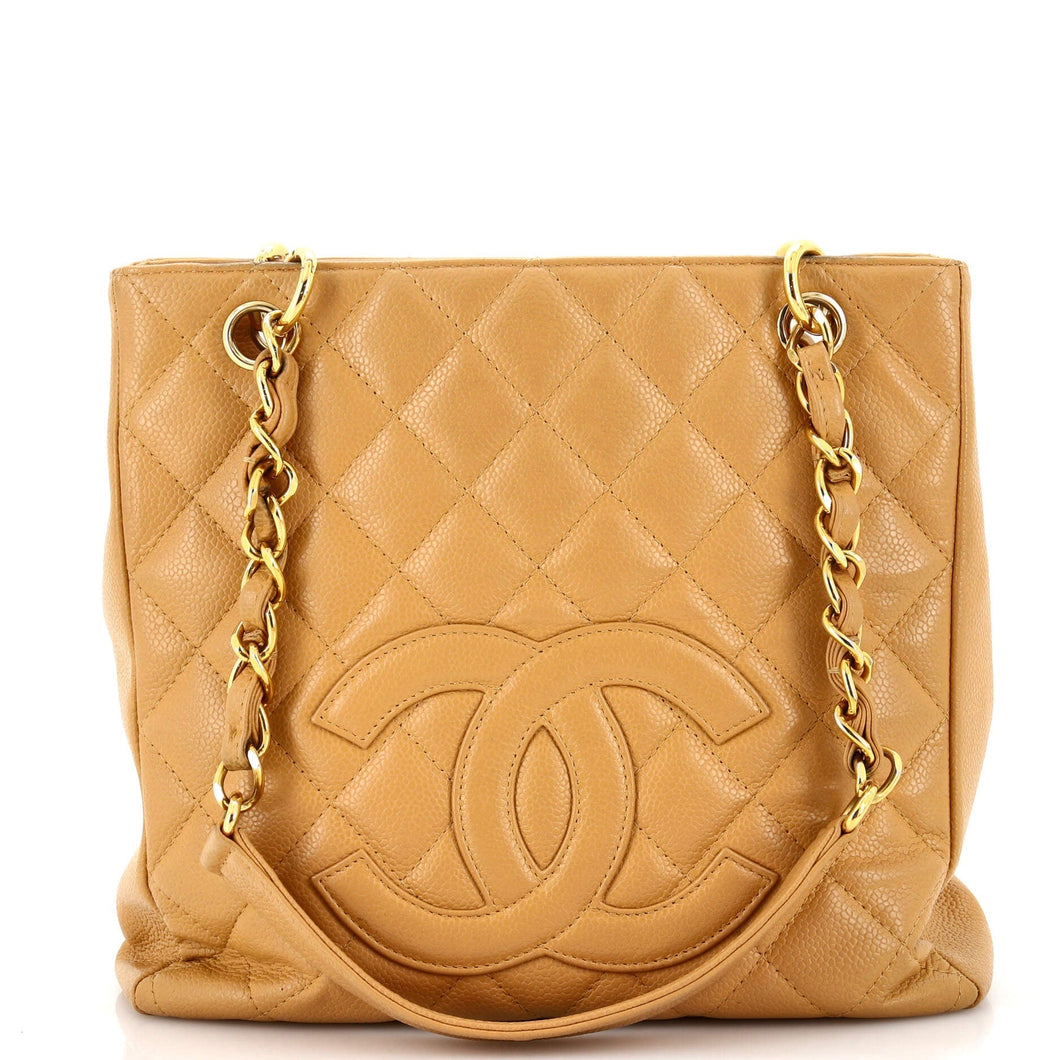 CHANEL Petite Shopping Tote Quilted Caviar