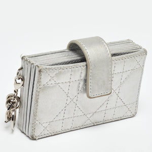 Dior Silver Cannage Leather Lady Dior 5 Gusset Card Holder..
