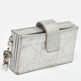 Dior Silver Cannage Leather Lady Dior 5 Gusset Card Holder..