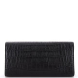 Classic Monogram Tassel Clutch Crocodile Embossed Leather Long