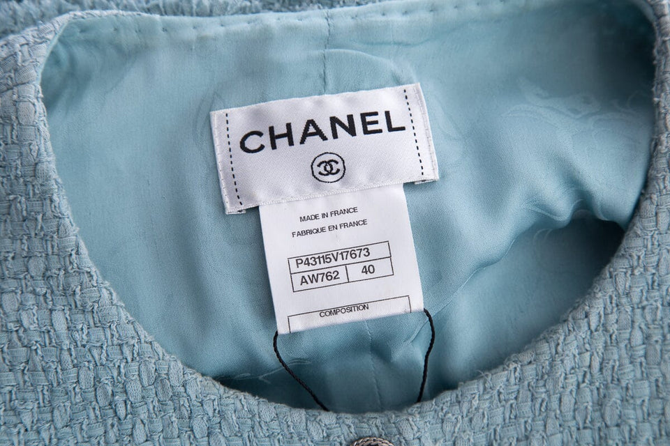 Chanel Blue Tweed Dress SZ 40