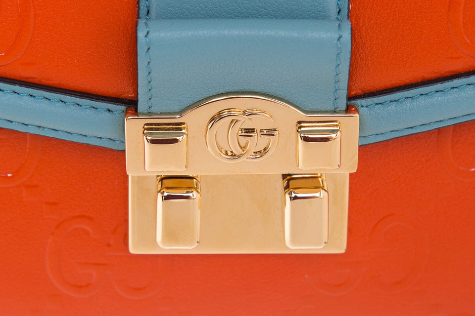 Gucci Orange & Blue Medium GG Aria Collection Cross-Body