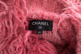 Chanel Pink Wool Button Up Cardigan Sweater SZ 42