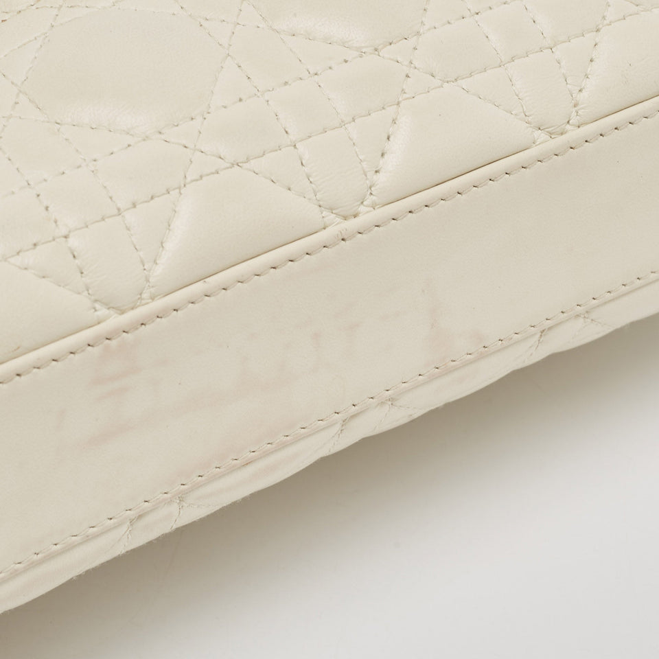 Dior Off White Cannage Leather Medium Lady D-Joy Tote