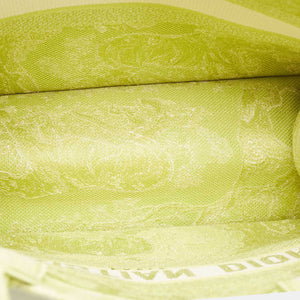 Dior Green/white Embroidered Canvas Medium Toile De Jouy Book Tote