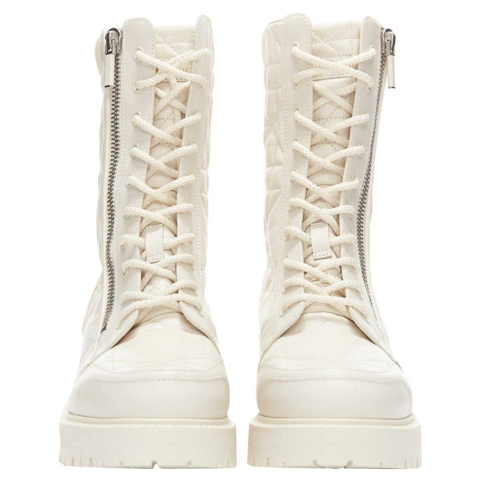 Christian Dior d-leader cannage quilted leather ankle boots