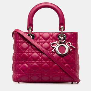 Medium Lambskin Cannage Lady Dior
