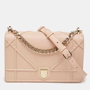 Peach Leather Medium Diorama Flap Shoulder Bag