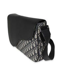 Dior Blue Oblique & Leather Saddle Messenger Bag