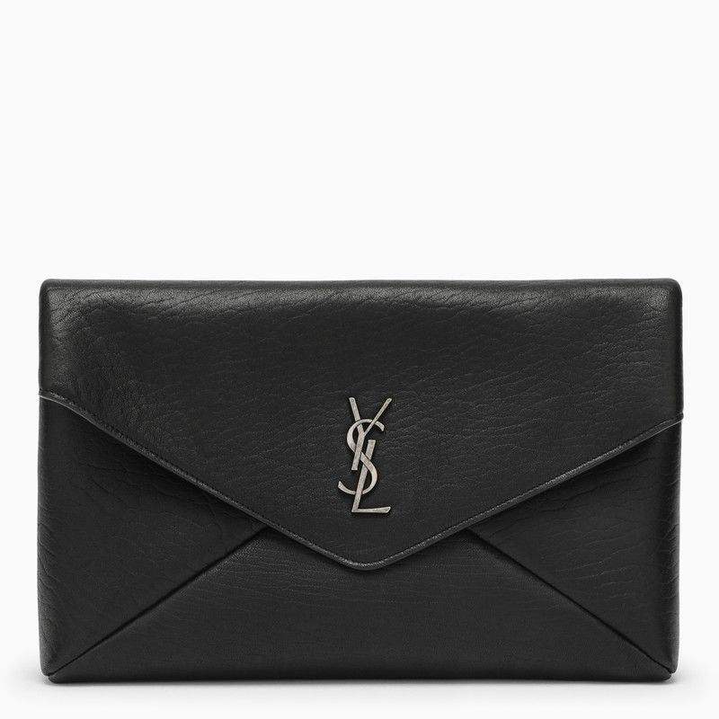 Men's Cassandre Large Envelope Clutch Bag With Logo in Black | 778181AACIA