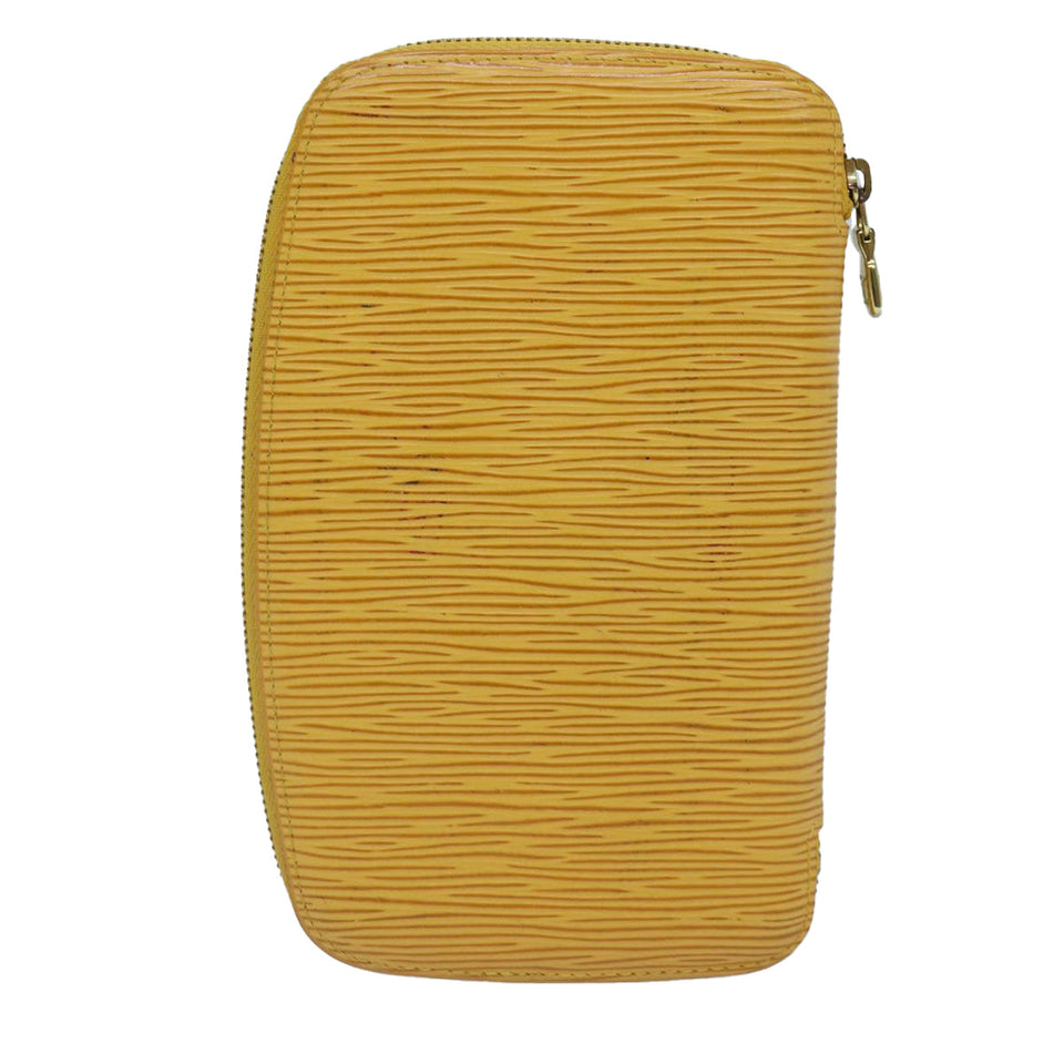 LOUIS VUITTON Epi Agenda Geode Travel Case Yellow M63879 LV Auth 87368