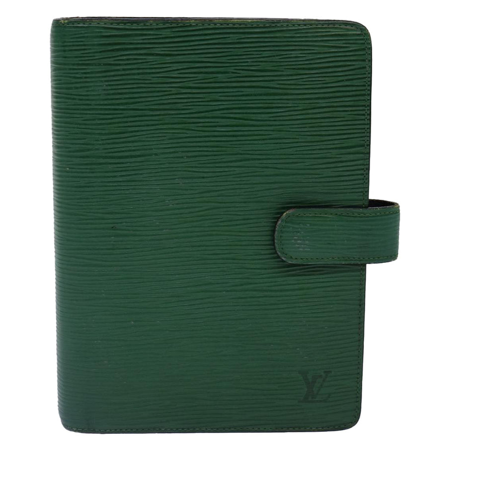 LOUIS VUITTON Epi Agenda MM Day Planner Cover Green R20044 LV Auth 87369