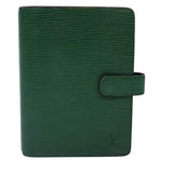 LOUIS VUITTON Epi Agenda MM Day Planner Cover Green R20044 LV Auth 87369
