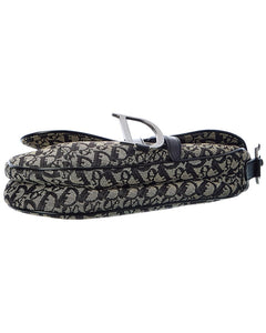 Dior Black Canvas Oblique Saddle Bag