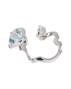 Dior Diorama Precieuse Diamond Aquamarine Ring in 18k White Gold D VS1 0.33 CTW