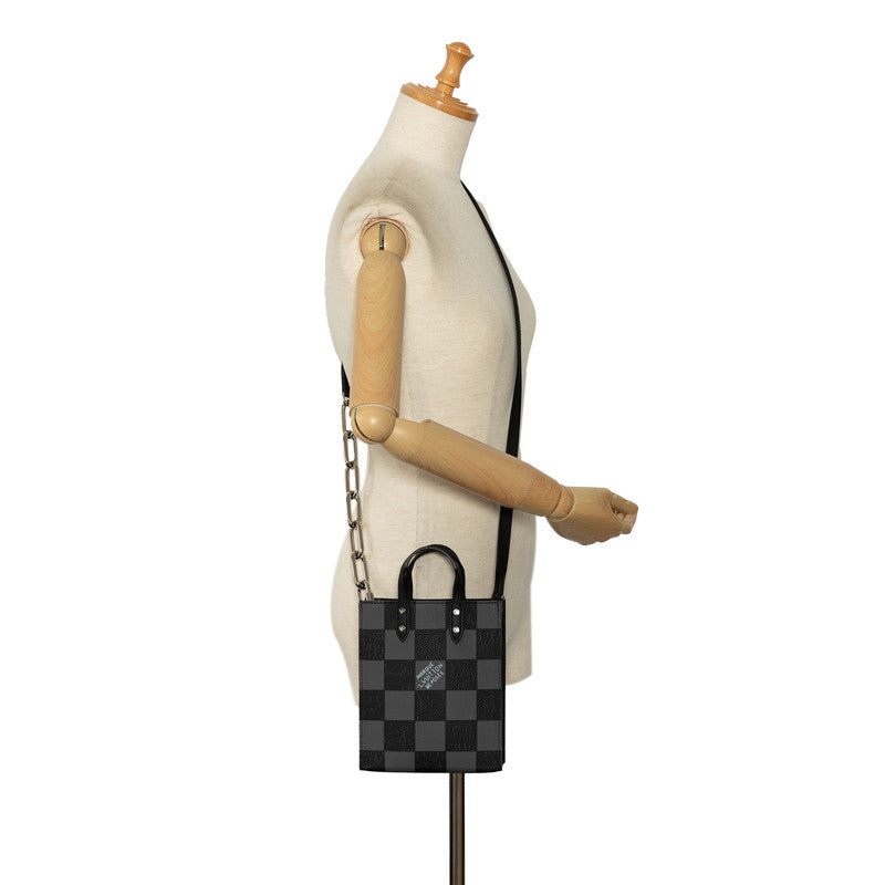Louis Vuitton Damier Sack XS Handbag Shoulder Bag 2WAY N60479 Noir Black Leather Men LOUIS VUITTON