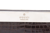 Gucci Brown Crocodile Tom Ford Era Top Handle Handbag