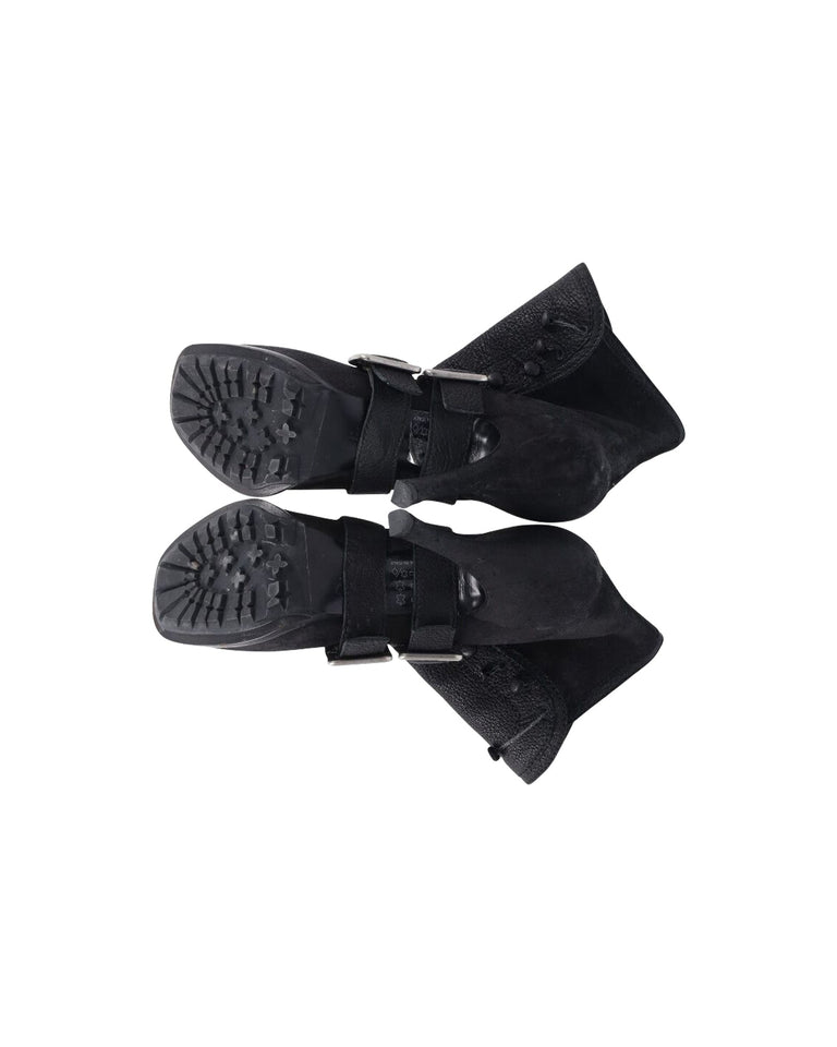 Dior Spy Button High Heel Ankle Boots in Black Leather
